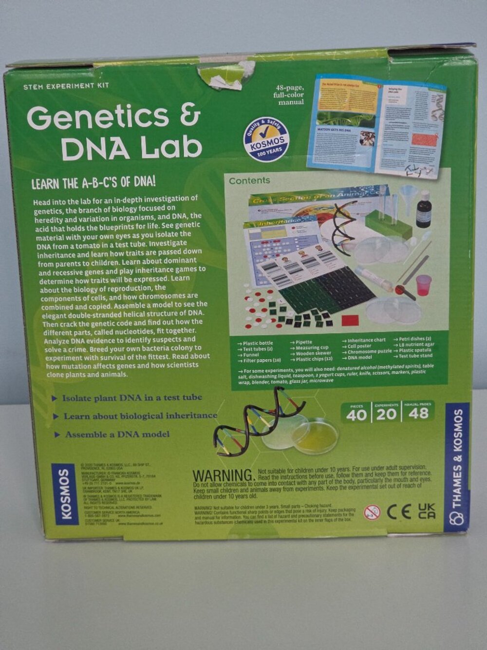KIDS EDUCATIONAL STEM EXPERIMENT KIT, GENETICS AND DNA, AGES 10+ - Picture 2 of 10